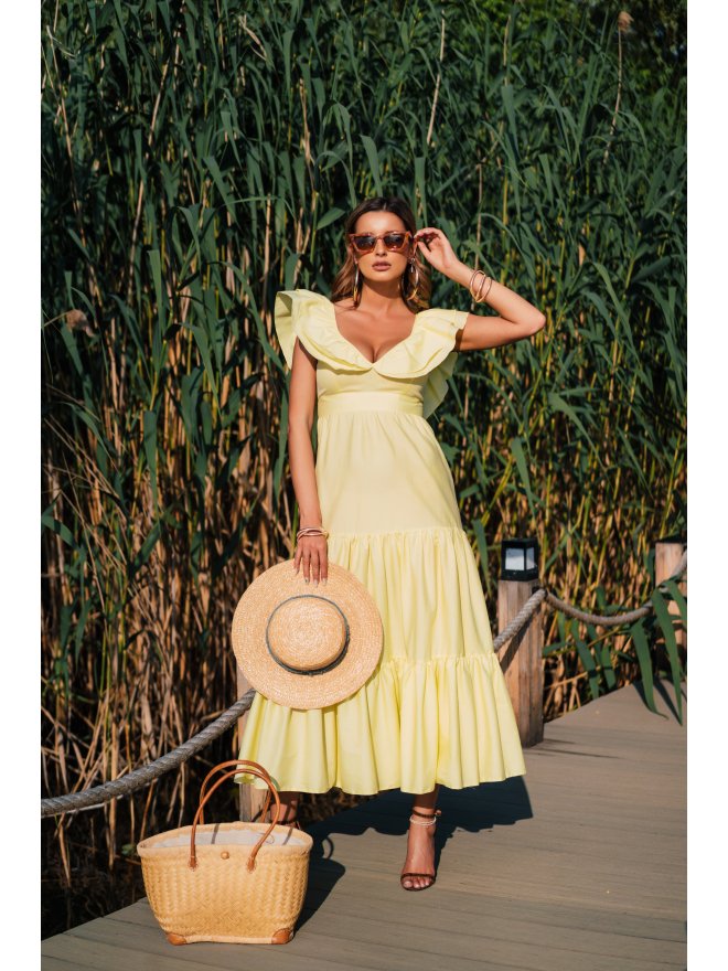 TGH ROCHIE MIDI SUMMER TIME CU VOLANE