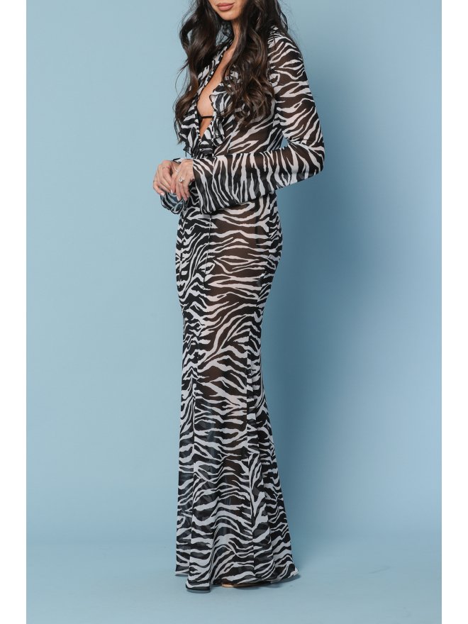 TGH ROCHIE MAXI BEACH VACAY ZEBRA PRINT