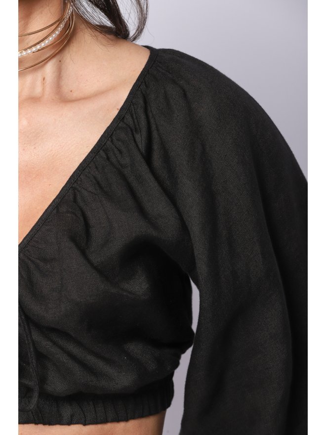 TGH LINO CROP TOP CU MANECI BUFANTE