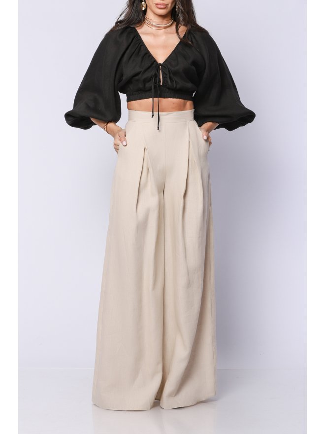 TGH LINO CROP TOP CU MANECI BUFANTE