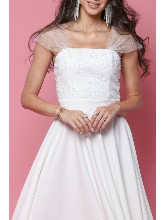 TGH ROCHIE MIDI BRIDAL PEARLS & LACE