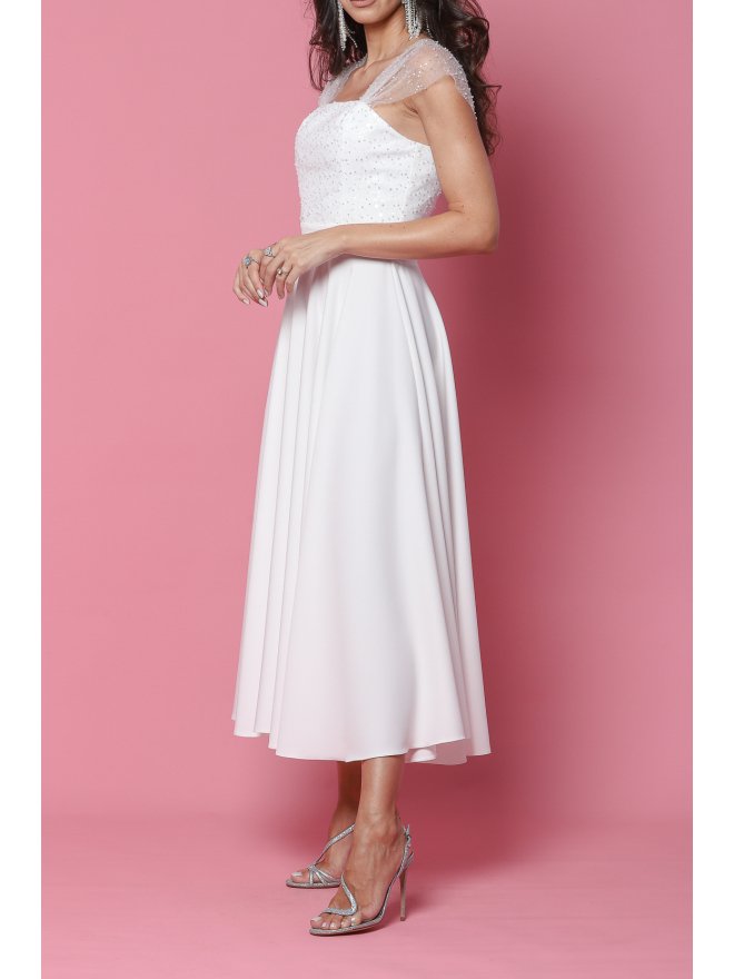 TGH ROCHIE MIDI BRIDAL PEARLS & LACE