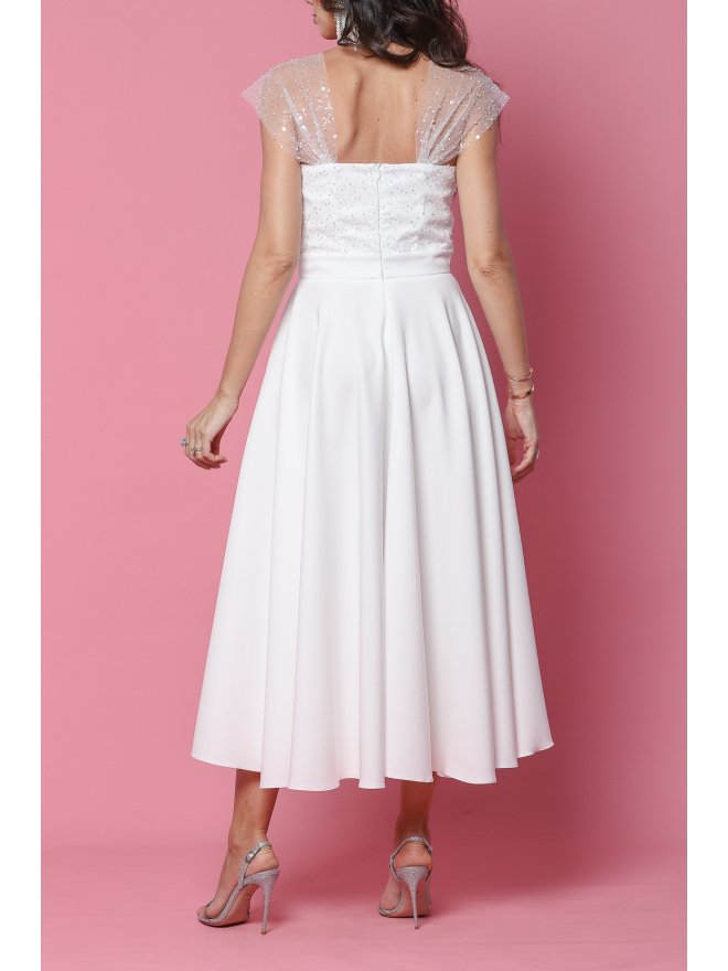 TGH ROCHIE MIDI BRIDAL PEARLS & LACE