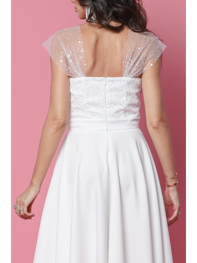 TGH ROCHIE MIDI BRIDAL PEARLS & LACE