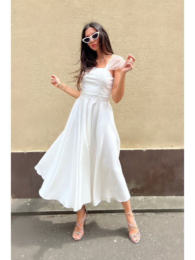TGH ROCHIE MIDI BRIDAL PEARLS & LACE