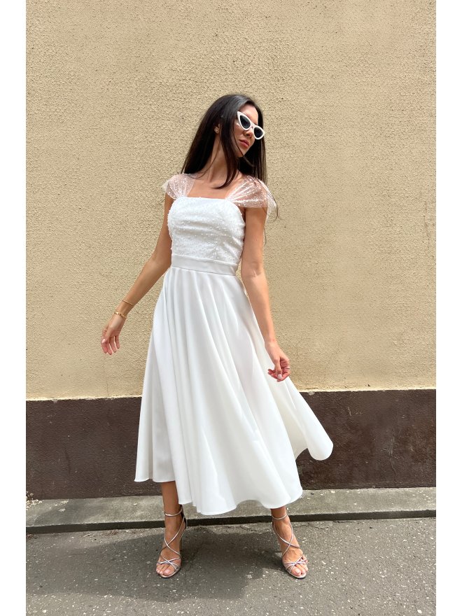 TGH ROCHIE MIDI BRIDAL PEARLS & LACE