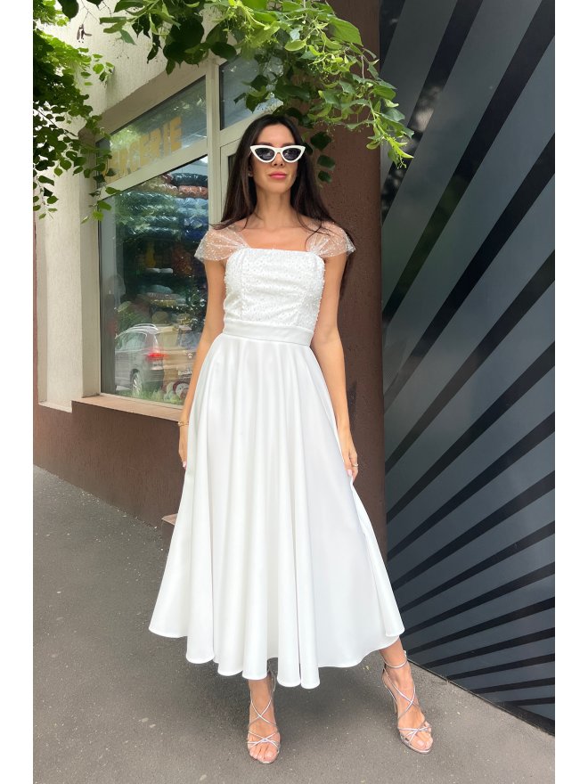 TGH ROCHIE MIDI BRIDAL PEARLS & LACE