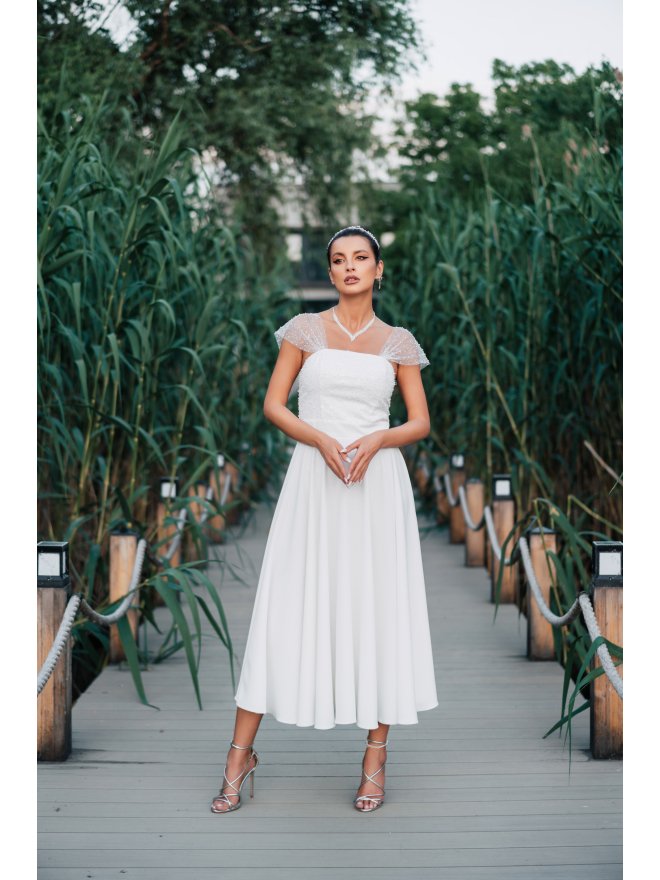 TGH ROCHIE MIDI BRIDAL PEARLS & LACE