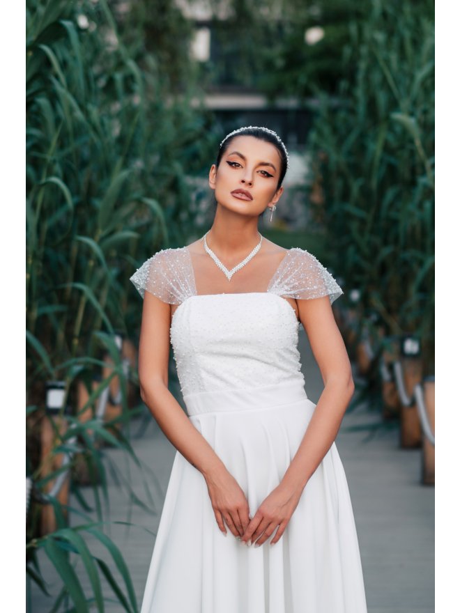 TGH ROCHIE MIDI BRIDAL PEARLS & LACE