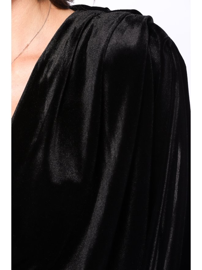 TGH ROCHIE MINI DIN CATIFEA CU DRAPAJE VELVET NIGHTS