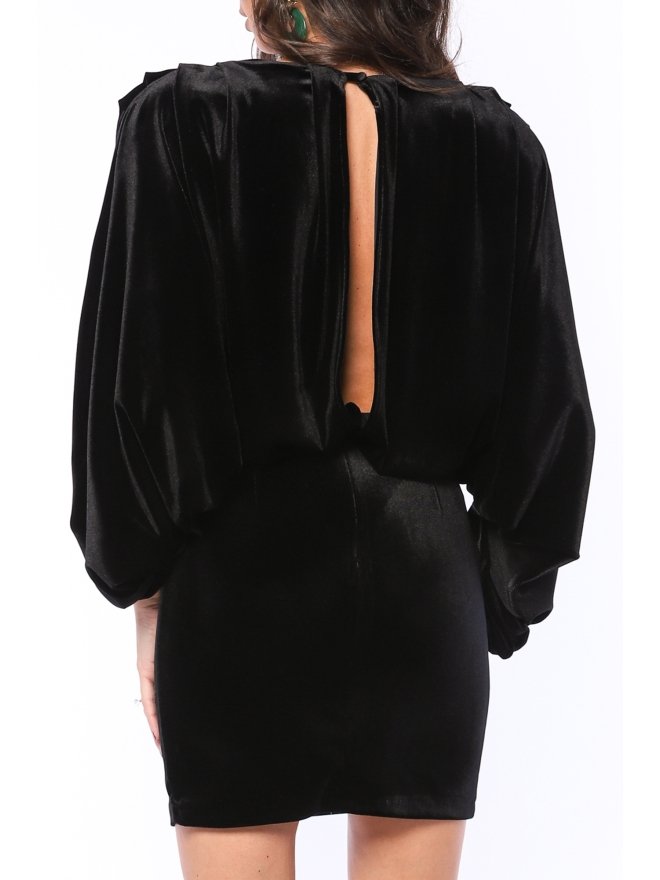 TGH ROCHIE MINI DIN CATIFEA CU DRAPAJE VELVET NIGHTS