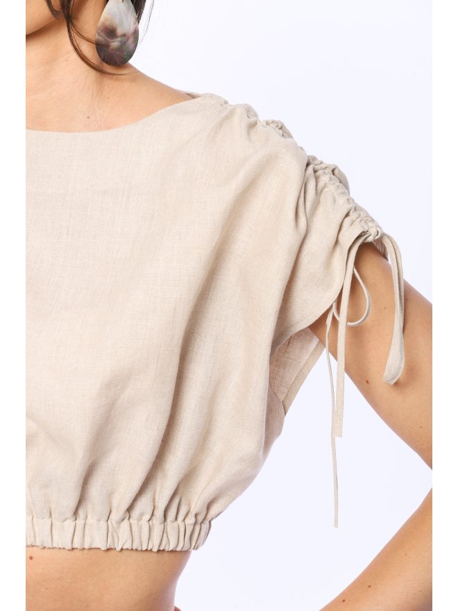 TGH LINO CROP TOP CU DRAPAJE