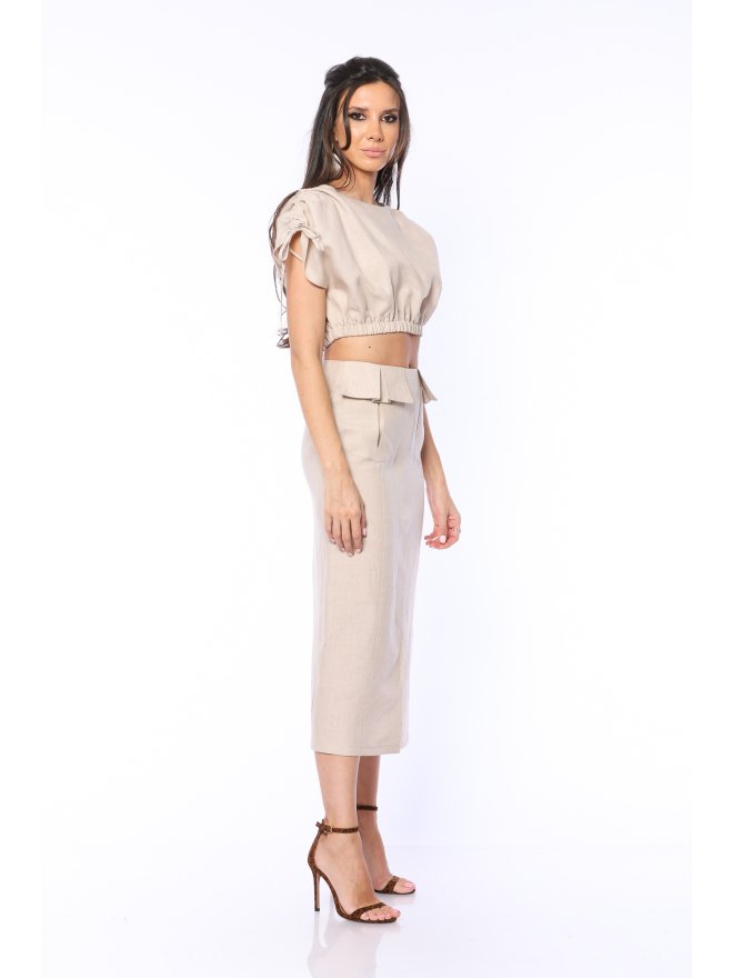 TGH LINO CROP TOP CU DRAPAJE