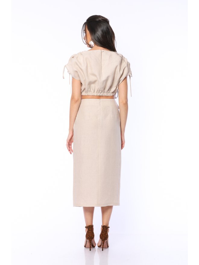 TGH LINO CROP TOP CU DRAPAJE