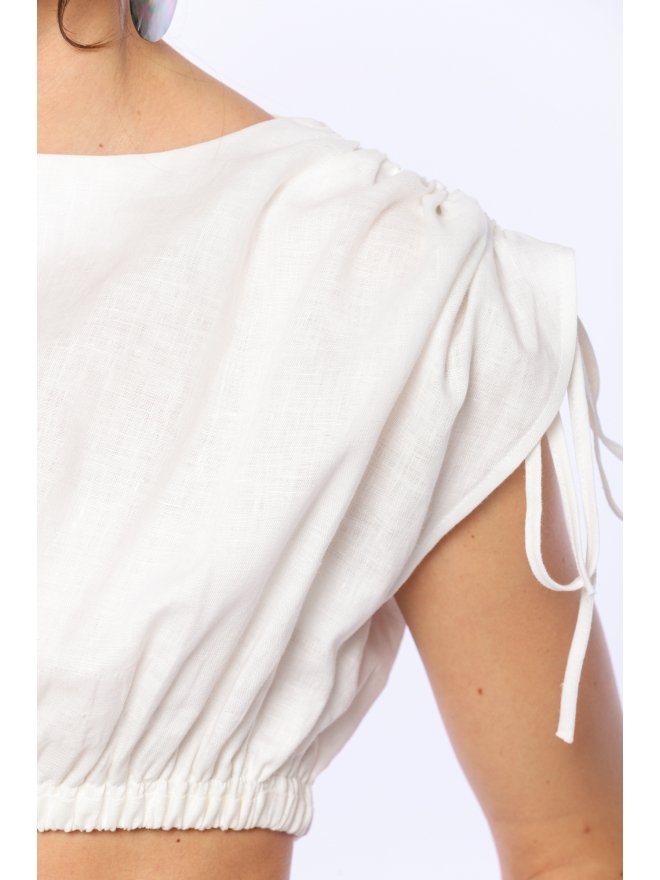 TGH LINO CROP TOP CU DRAPAJE