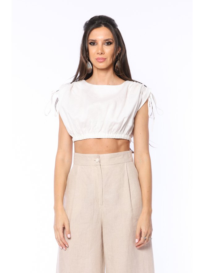 TGH LINO CROP TOP CU DRAPAJE