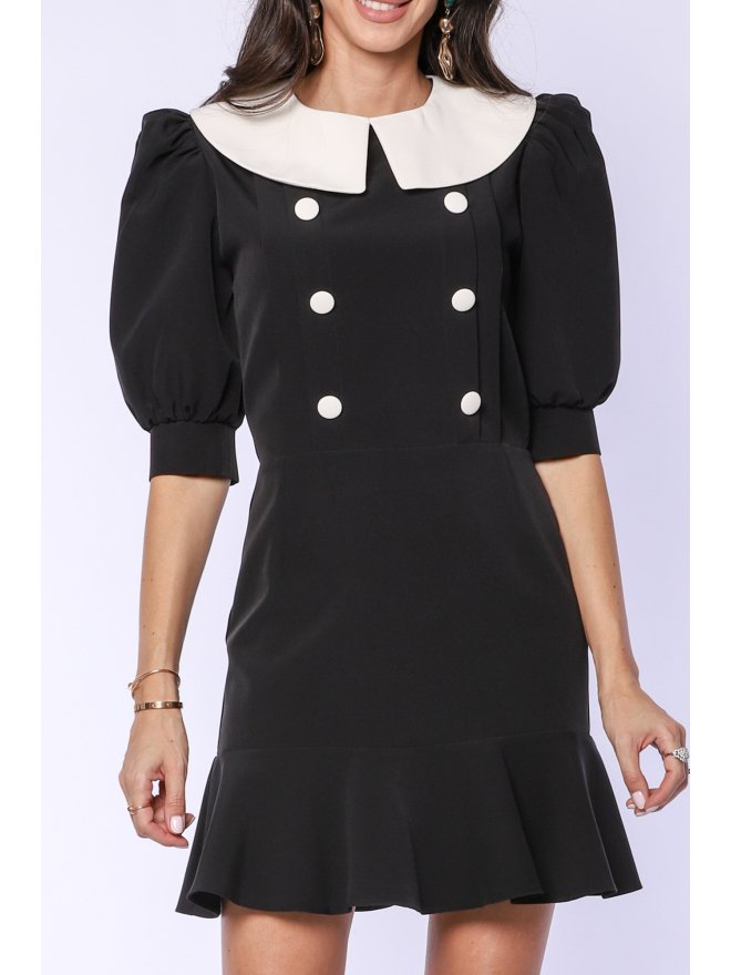 TGH ROCHIE MINI RETRO GIRL CU NASTURI SI GULER