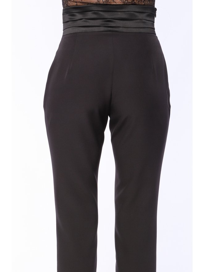 TGH PANTALONI EVENT TUXEDO STIL TIGARETA  CU TALIE PLISATA