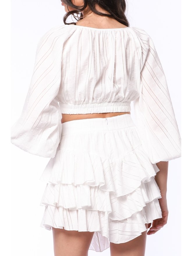 TGH CROP TOP SUMMER LOVE CU MANECI BUFANTE