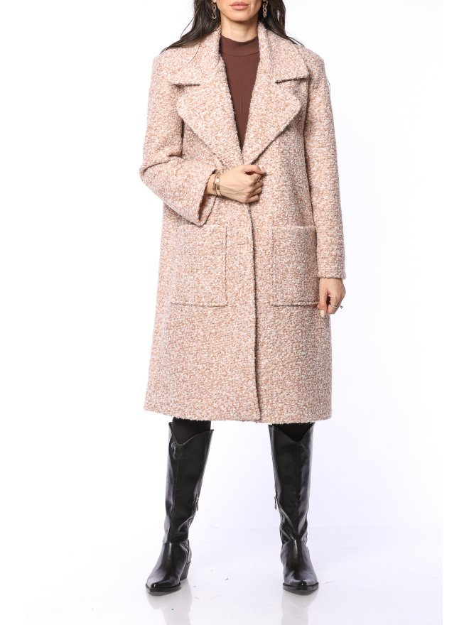 TGH GLIMMERY BOUCLE WIDE POCKETS MIDI COAT