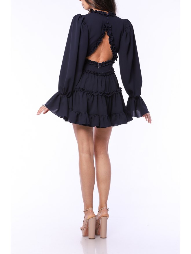 TGH CUT-OUT BACK RUFFLES MINI DRESS