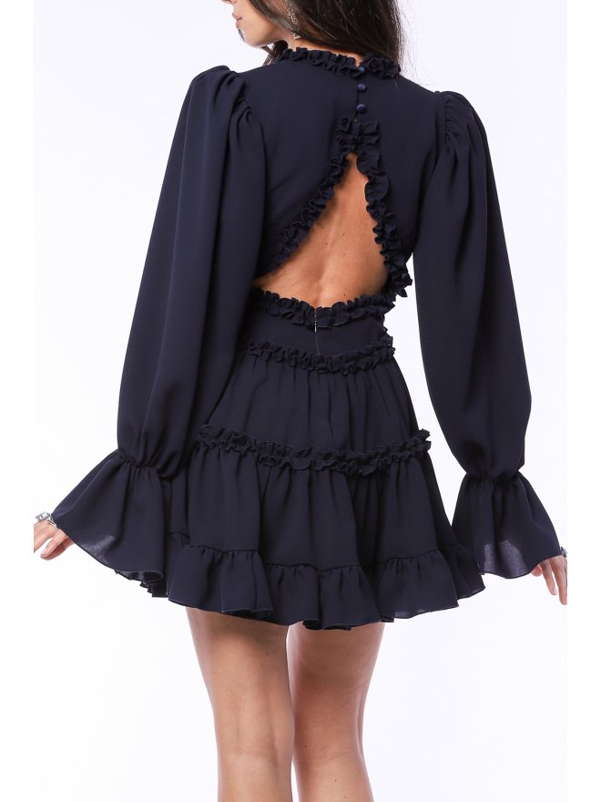 TGH CUT-OUT BACK RUFFLES MINI DRESS