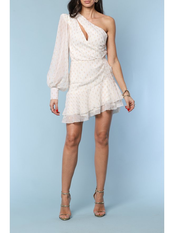 TGH GOLDEN TOUCH ONE SLEEVE ASYMMETRIC MINI DRESS 