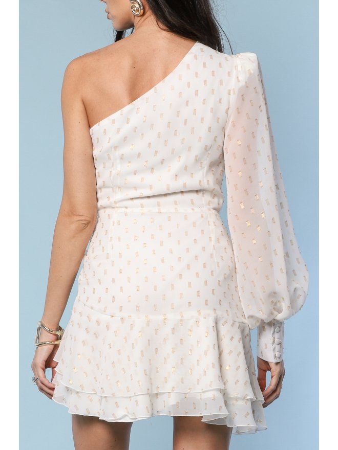 TGH GOLDEN TOUCH ONE SLEEVE ASYMMETRIC MINI DRESS 