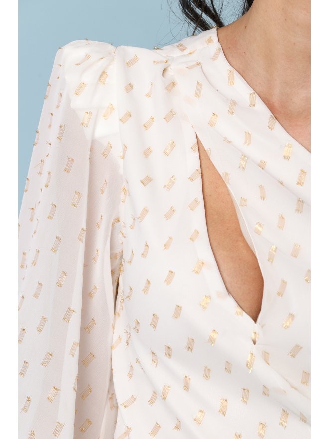 TGH GOLDEN TOUCH ONE SLEEVE ASYMMETRIC MINI DRESS 