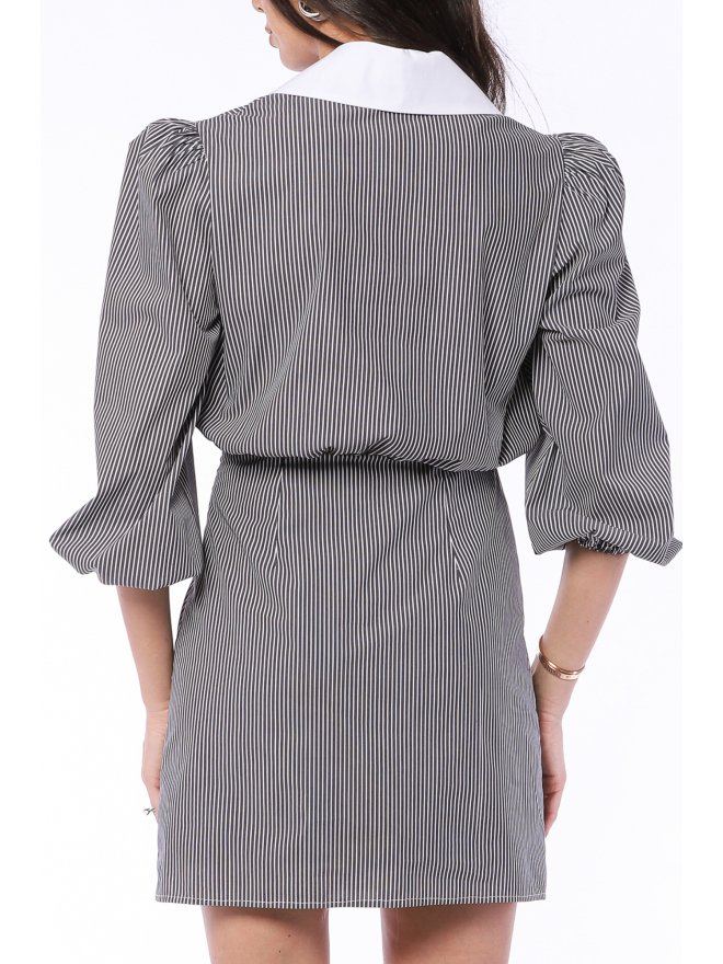 TGH COLLAGE POINTED COLLAR MINI DRESS