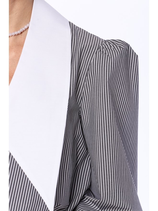 TGH COLLAGE POINTED COLLAR MINI DRESS