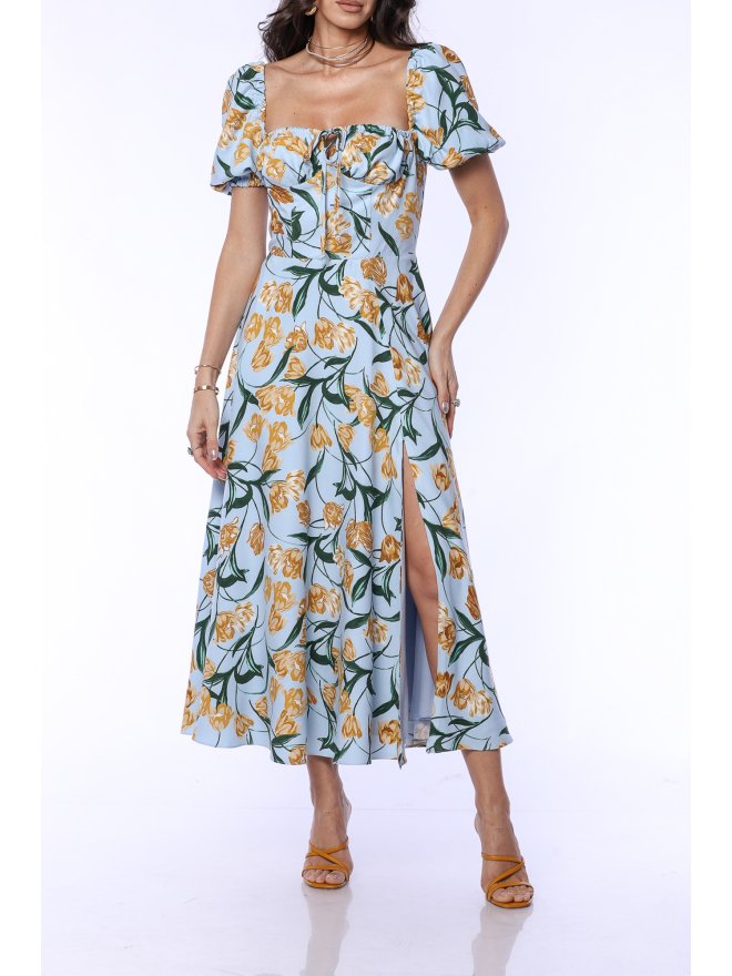 TGH ROCHIE MIDI BOHO CU PRINT FLORAL