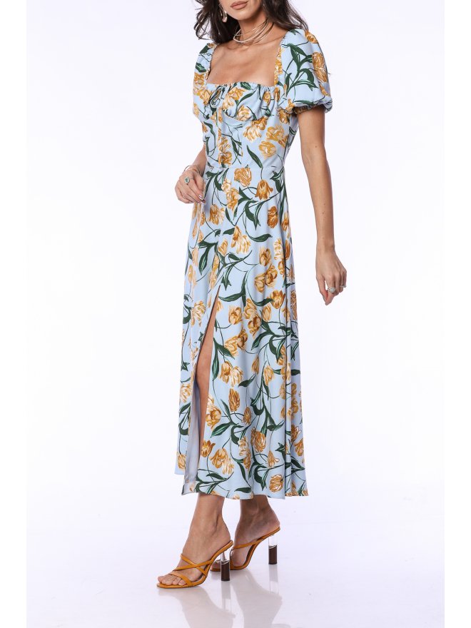 TGH ROCHIE MIDI BOHO CU PRINT FLORAL