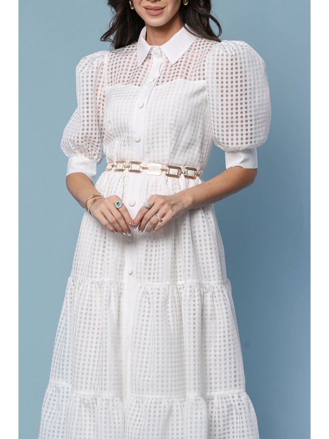 TGH ROCHIE MIDI AMOUR DIN ORGANZA CU VOLANE