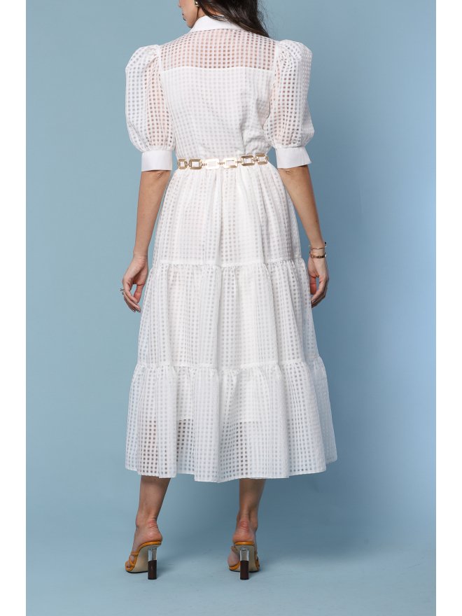 TGH ROCHIE MIDI AMOUR DIN ORGANZA CU VOLANE