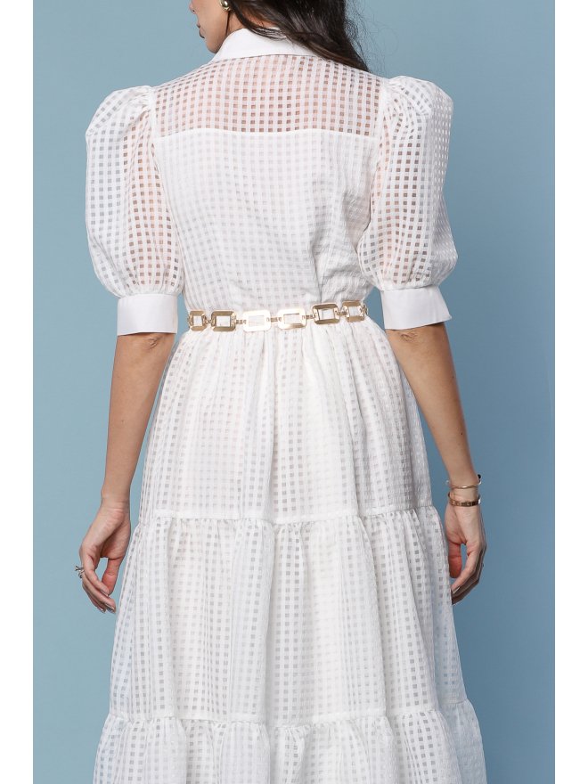 TGH ROCHIE MIDI AMOUR DIN ORGANZA CU VOLANE