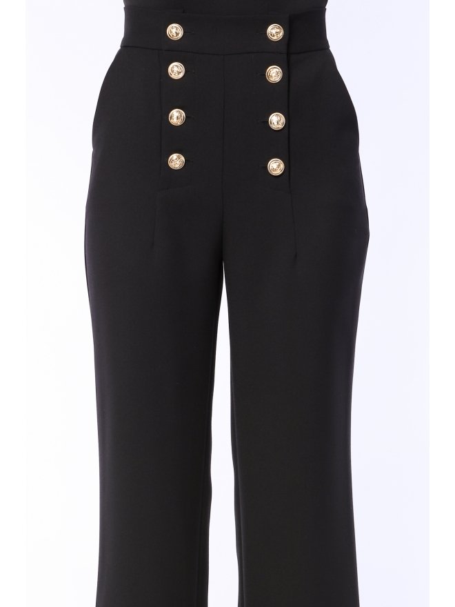 TGH HIGH WAIST GOLDEN BUTTONS STRAIGHT PANTS