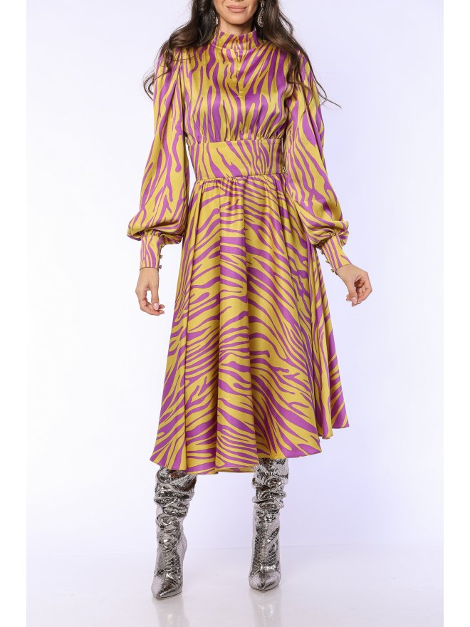 TGH ZEBRA MADNESS A-LINE MIDI DRESS