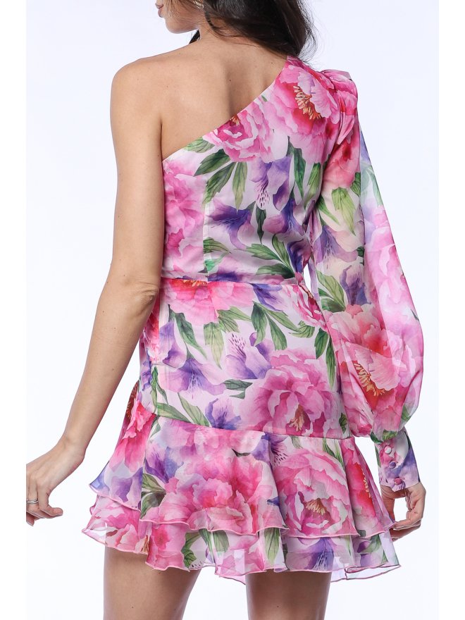 TGH ROCHIE MINI CU PRINT FLORAL SI O MANECA