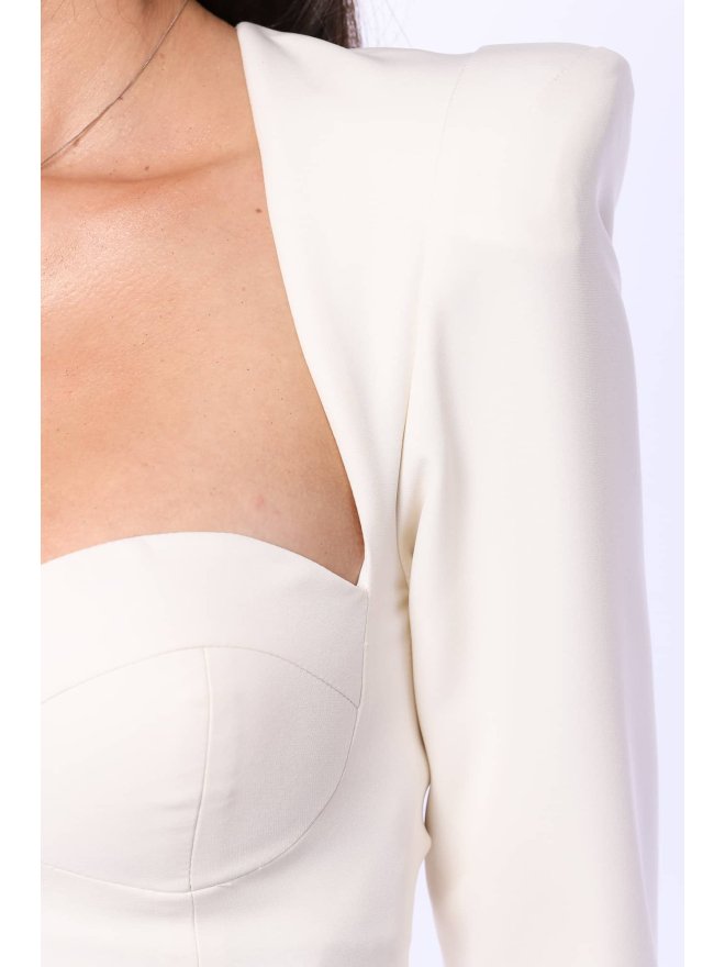 TGH ROCHIE MINI CU TOP STIL CORSET SI UMERI INALTI