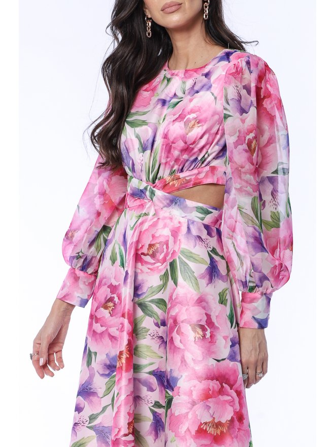 ROCHIE MIDI ROSES DREAM SI SPATE CU SNUR ZIG ZAG