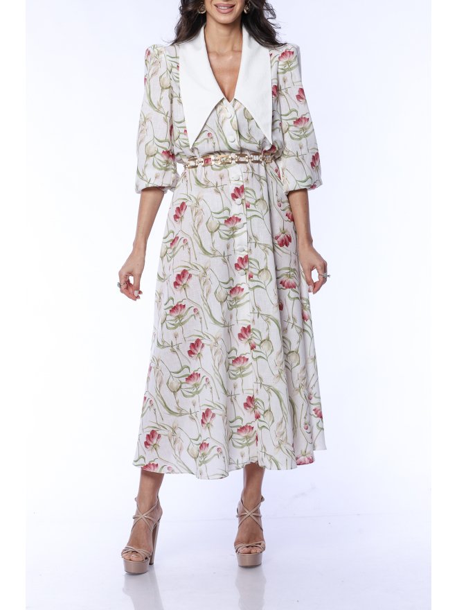 TGH LINO ROCHIE MIDI FLORAL GARDEN DREAM CU GULER ASCUTIT