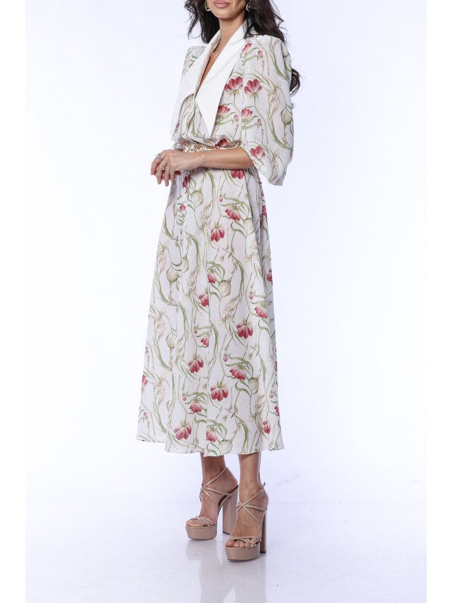 TGH LINO ROCHIE MIDI FLORAL GARDEN DREAM CU GULER ASCUTIT