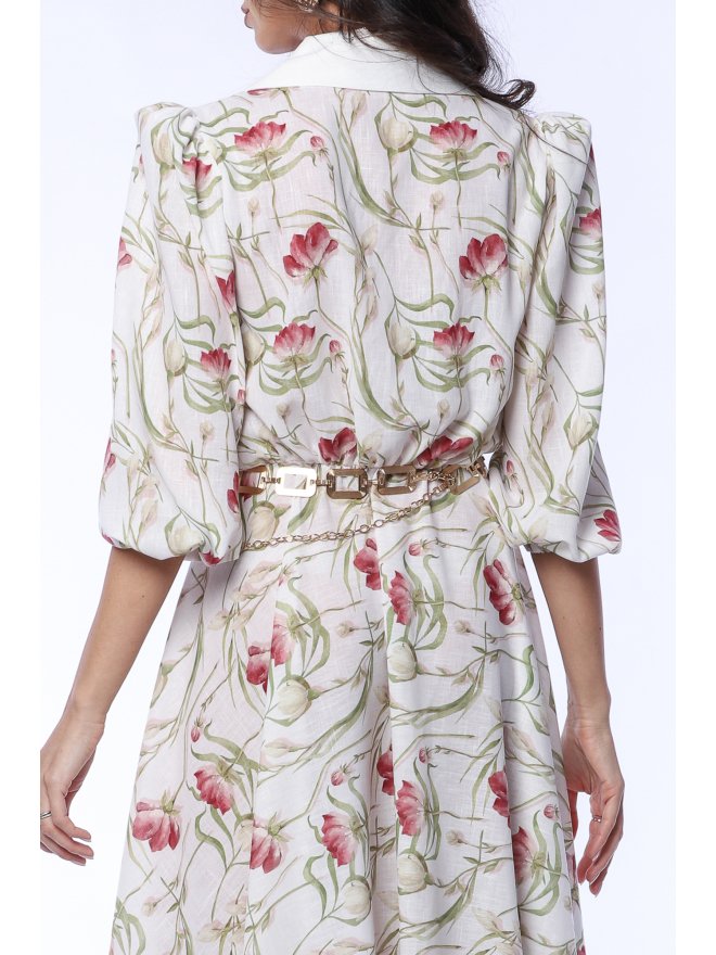 TGH LINO ROCHIE MIDI FLORAL GARDEN DREAM CU GULER ASCUTIT