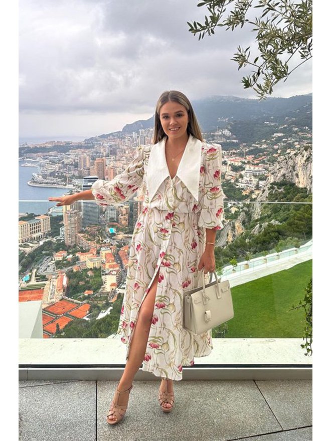 TGH LINO ROCHIE MIDI FLORAL GARDEN DREAM CU GULER ASCUTIT