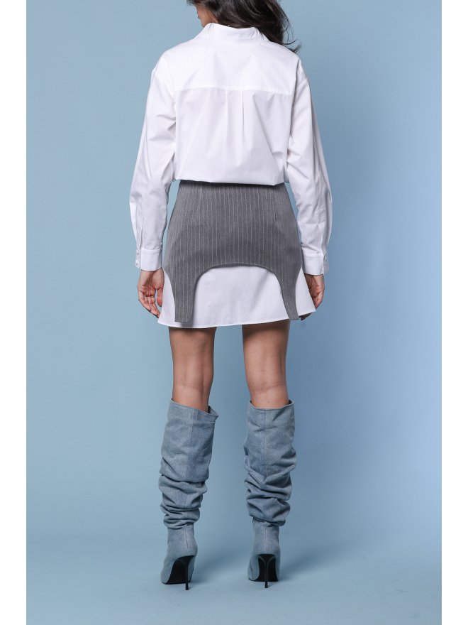 TGH STRIPES&BUTTONS BOLD WAISTBAND SKIRT