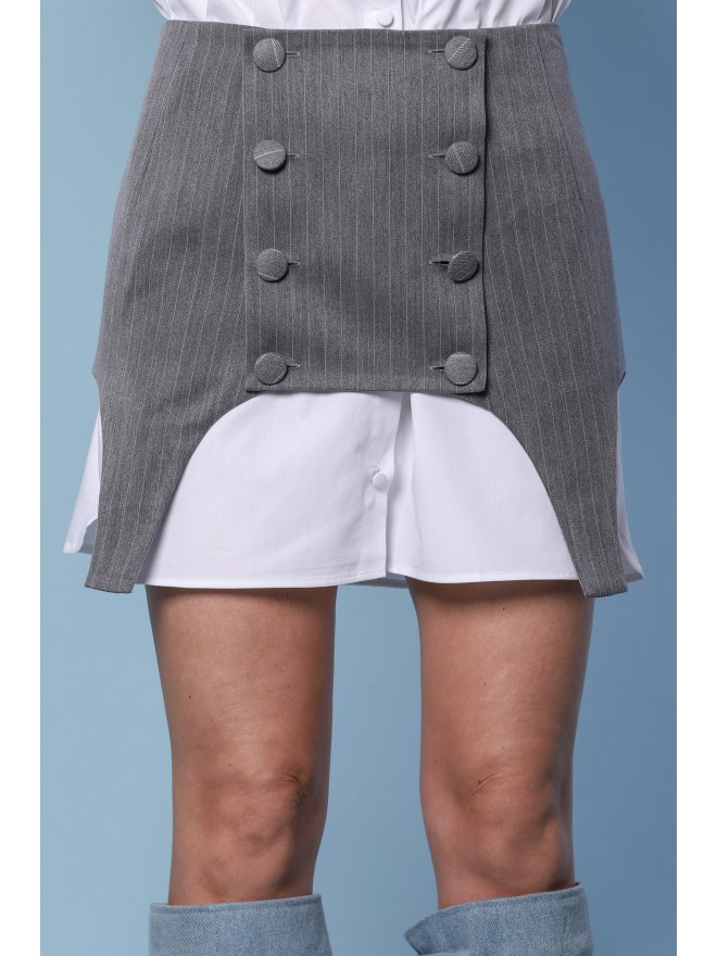 TGH STRIPES&BUTTONS BOLD WAISTBAND SKIRT