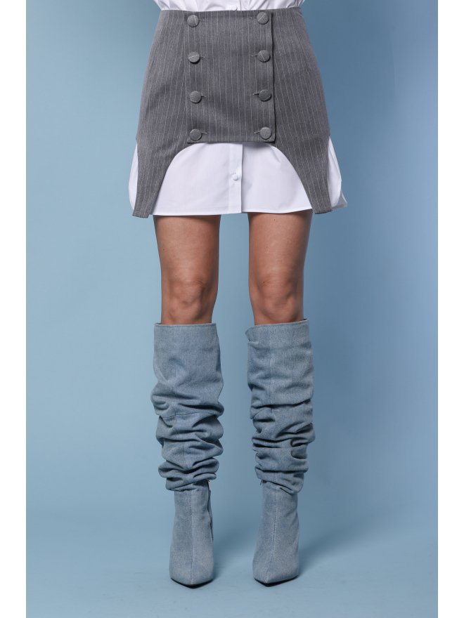 TGH STRIPES&BUTTONS BOLD WAISTBAND SKIRT