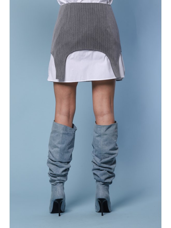 TGH STRIPES&BUTTONS BOLD WAISTBAND SKIRT