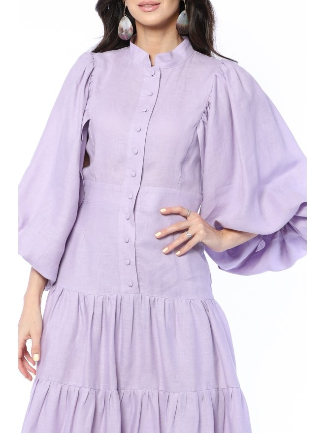 TGH LINO ROCHIE MIDI CU TALIE JOASA SI VOLANE